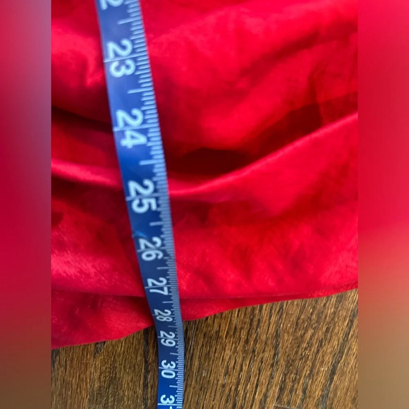 Jessica McClintock Gunne Sax Red Ruched Strapless Party Cocktail Dress Size 11 - Picture 5 of 12